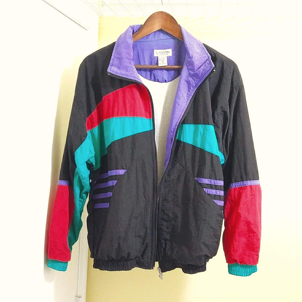 Vintage‎ Nylon Color-Block Windbreaker - Sz Medium